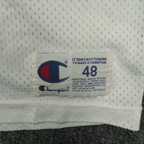 VINTAGE Texas Longhorns Jersey Mens 48 White‎ Champion USA Mesh #5
